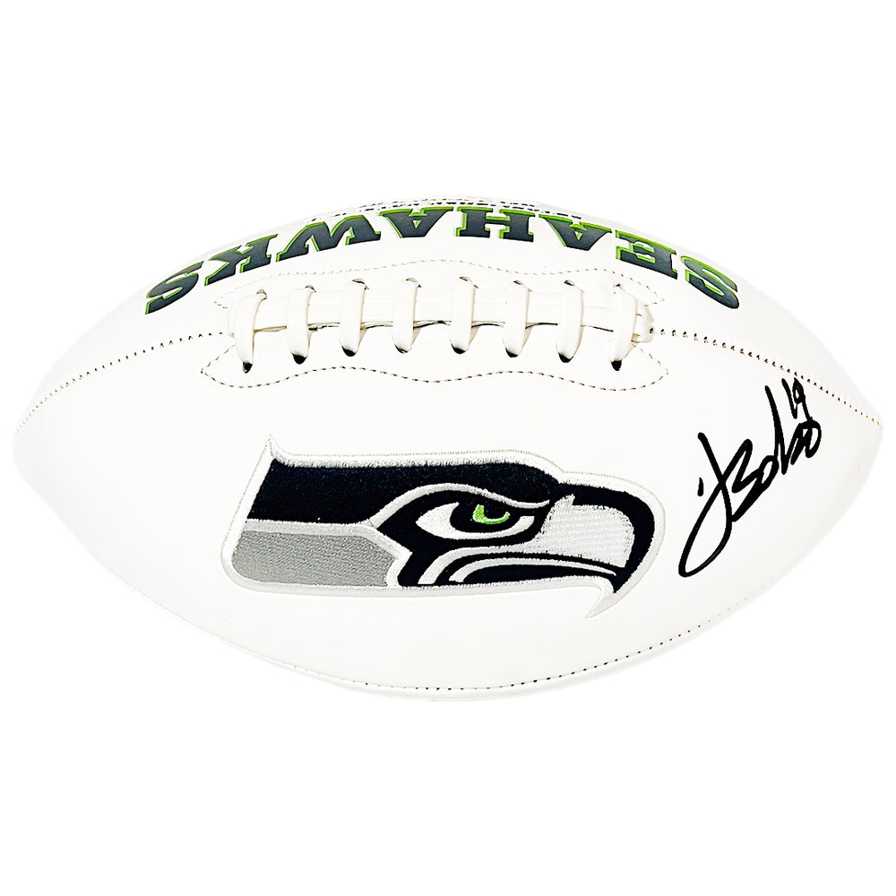 Jake Bobo Signed Seattle Seahawks Official NFL Team Logo White Football (JSA)