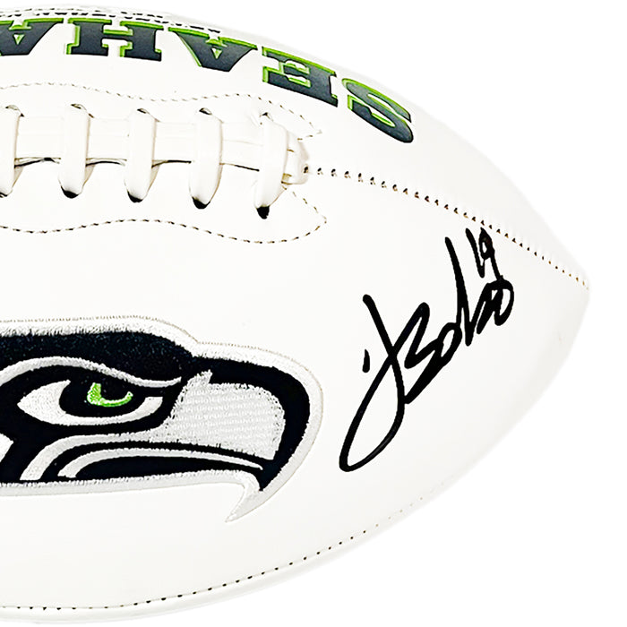 Jake Bobo Signed Seattle Seahawks Official NFL Team Logo White Football (JSA)