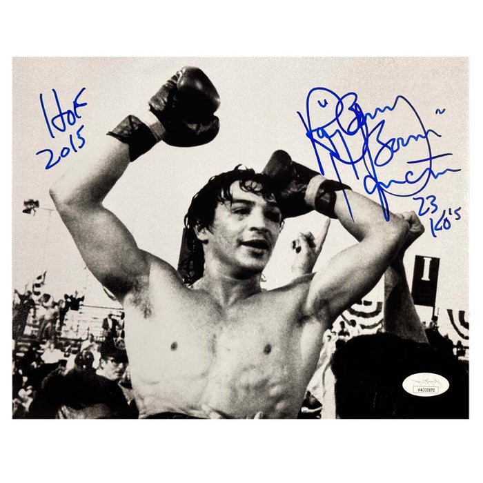 Ray "Boom Boom" Mancini Signed HOF 2015 23 KO's Inscription Pose 1 Boxing 8x10 Photo (JSA)