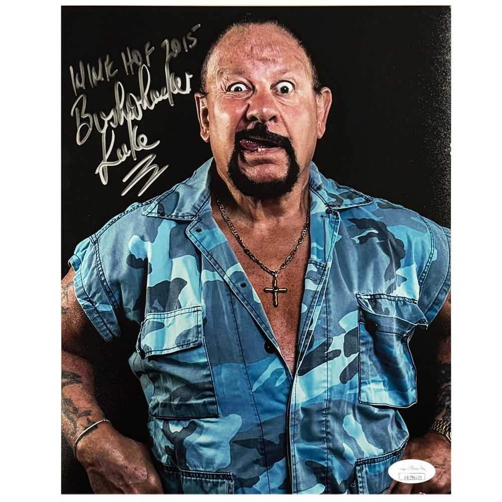 Bushwacker Luke Signed WWE HOF 2015 Inscription Pose 6 Wrestling 8x10 Photo (JSA)