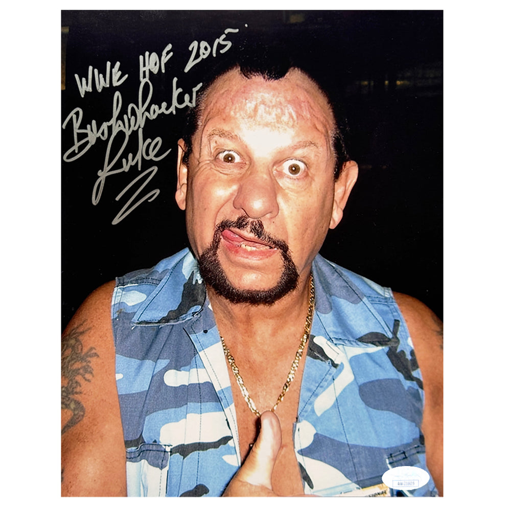 Bushwacker Luke Signed WWE HOF 2015 Inscription Pose 8 Wrestling Photo (JSA)