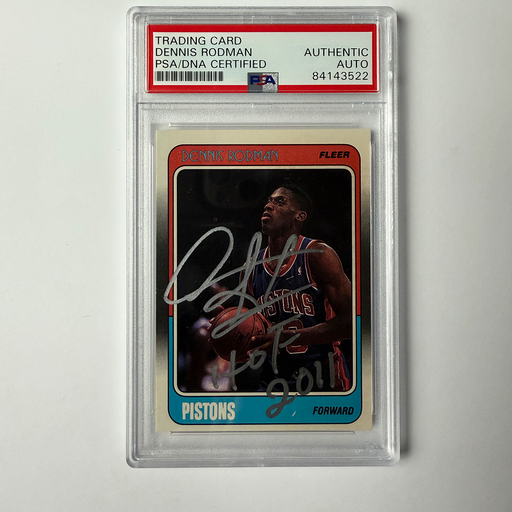 Dennis Rodman Signed 1988 Fleer #43 ROOKIE HOF 2011 PSA Auto Authentic