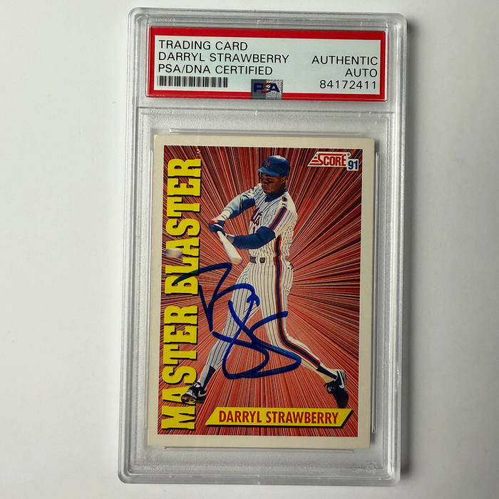 Darryl Strawberry Signed 1991 Score #691 PSA Auto Authentic