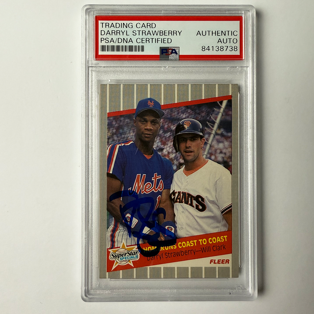 Darryl Strawberry Signed 1989 Fleer #632 PSA Auto Authentic