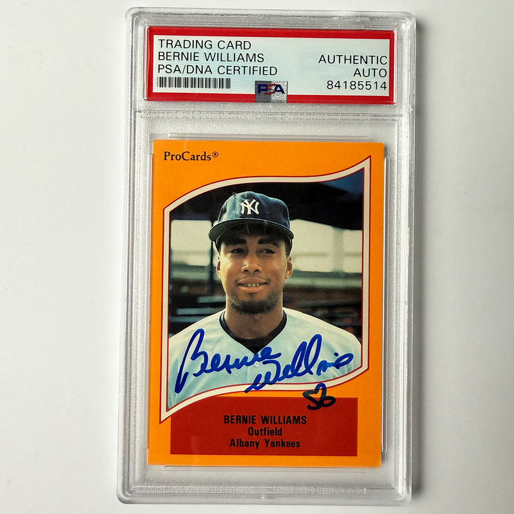 Bernie Williams Signed 1990 ProCards #31 Minor League Rookie PSA Auto Authentic