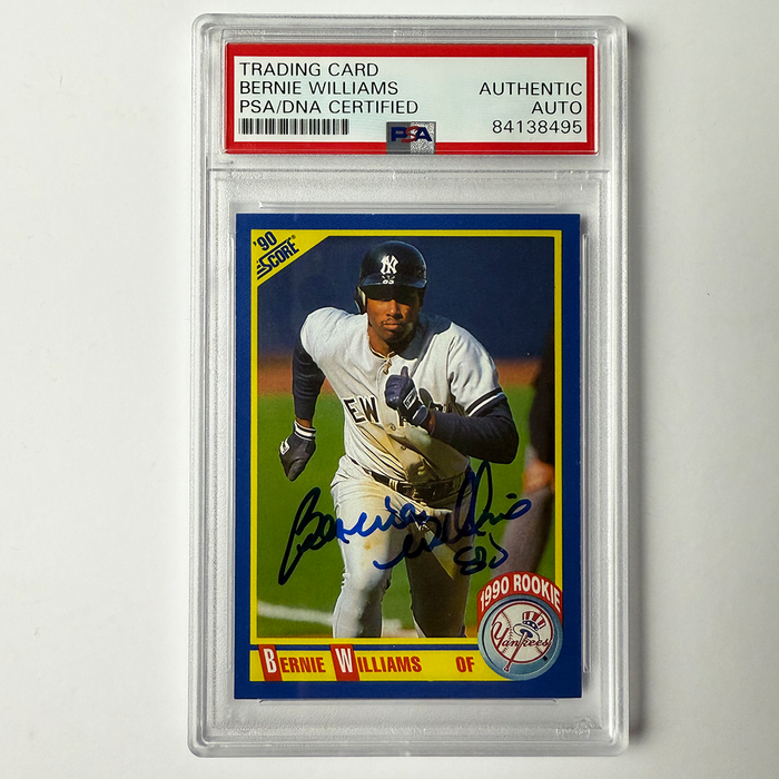 Bernie Williams Signed 1990 Score Rookie #619 PSA Auto Authentic