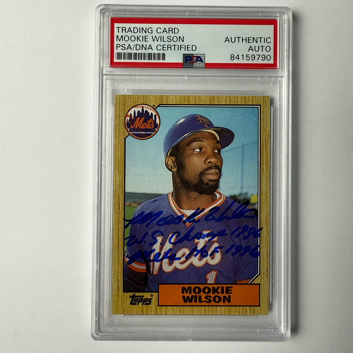 Mookie Wilson Signed 1987 Topps #625 w/2 Inscriptions PSA Auto Authentic