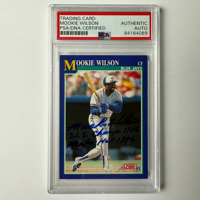 Mookie Wilson Signed 1991 Score #42 w/2 Inscriptions PSA Auto Authentic