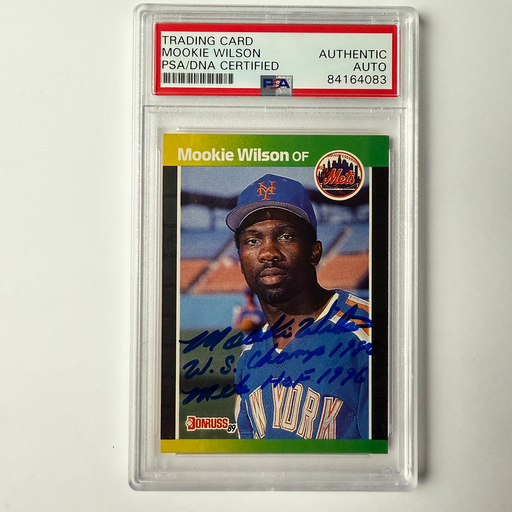 Mookie Wilson Signed 1989 Donruss #152 w/2 Inscriptions PSA Auto Authentic