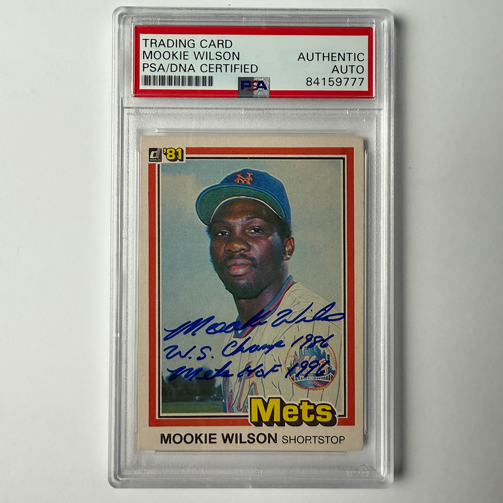 Mookie Wilson Signed 1981 Donruss Rookie #575 w/2 Inscriptions PSA Auto Authentic