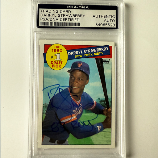 Darryl Strawberry Signed 1985 Topps #278 w/83 ROY PSA Auto Authentic