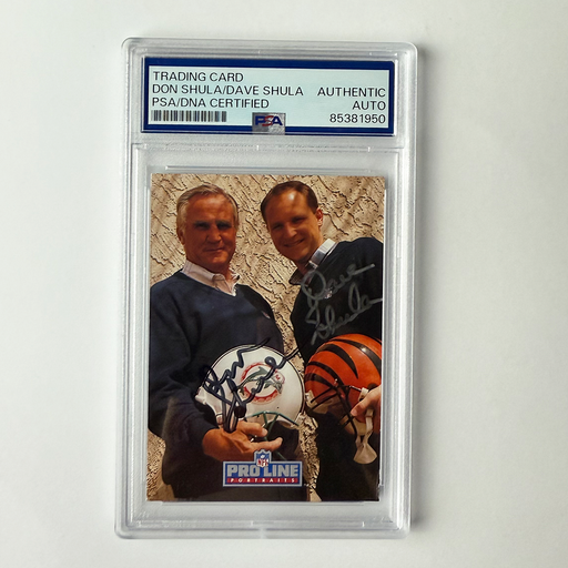 Don Shula and Dave Shula Signed 1992 Proline Portraits #8 PSA Auto Authentic