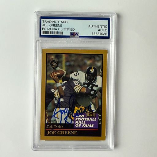 Joe Greene Signed 1991 Enor Pro Football HOF #50 PSA Auto Authentic