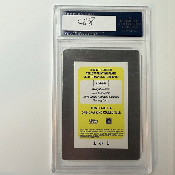 Dwight Gooden Signed 2014 Topps Archive Yellow Printing Plate 1 of 1 PSA Auto Auth