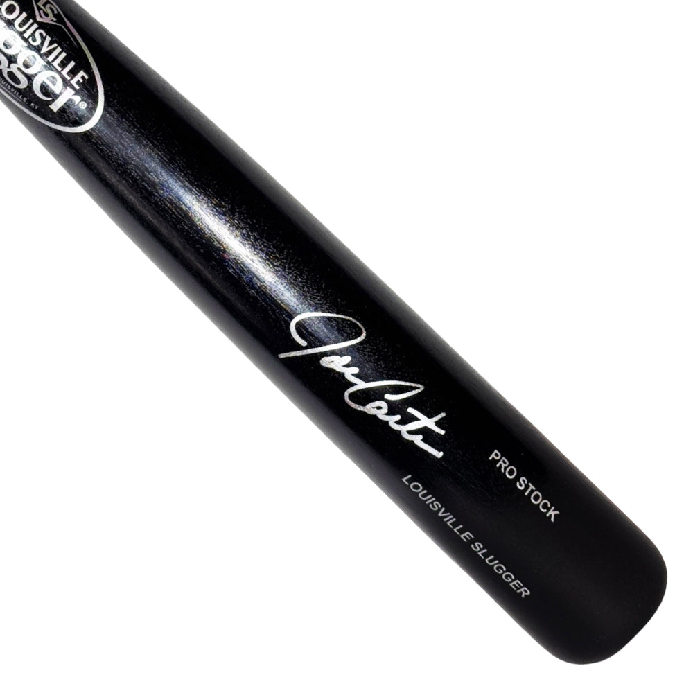 Joe Carter Signed Louisville Slugger Official MLB Black Baseball Bat (JSA)