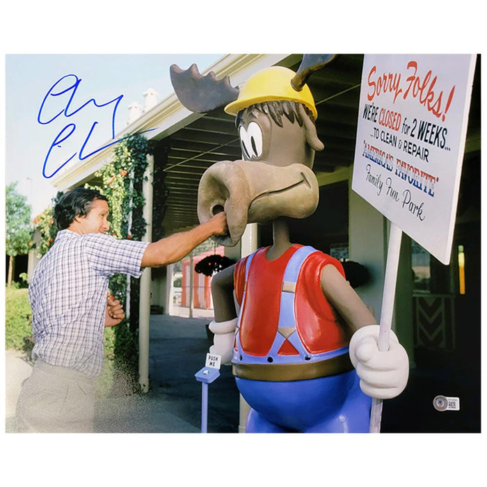 Chevy Chase Signed Punching Marty Moose 16x20 Photo (Beckett) - RSA