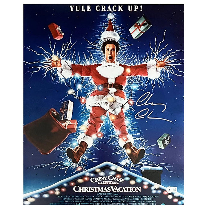 Chevy Chase Signed Christmas Vacation Movie Poster 16x20 Photo (Beckett) - RSA