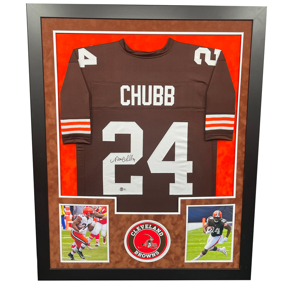 Nick Chubb Autographed Cleveland Browns Custom Brown Football