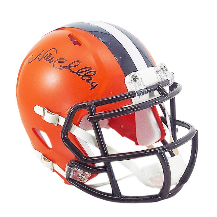 Nick Chubb Signed Cleveland Browns Speed Mini Football Helmet (Beckett) - RSA