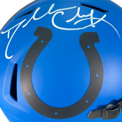 Dallas Clark Signed Indianapolis Colts Rave Full-Size Replica Football Helmet (Beckett)