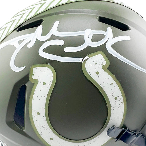 Dallas Clark Signed Indianapolis Colts Salute to Service Mini Football Helmet (Beckett)