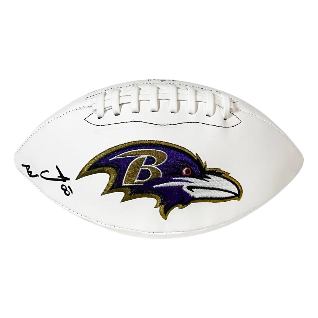 Ben Coates Signed Baltimore Ravens Official NFL Team Logo White Footba ...