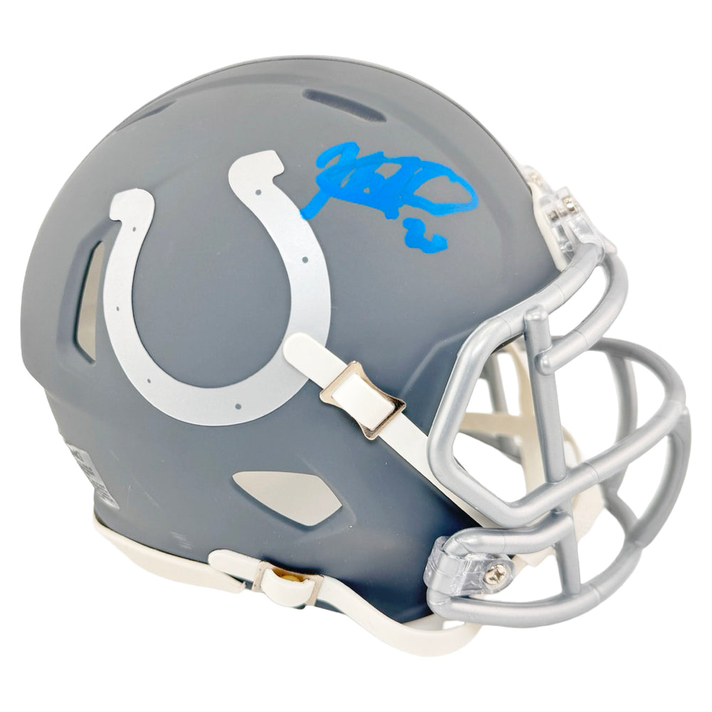 Nick Cross Signed Indianapolis Colts Slate Alternate Speed Mini Football Helmet (JSA)