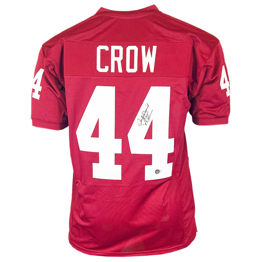 John David Crow Signed 57 Heisman Inscription Texas College Maroon Football Jersey (Beckett)