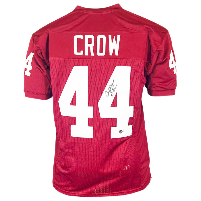 John David Crow Signed 57 Heisman Inscription Texas College Maroon Football Jersey (Beckett)