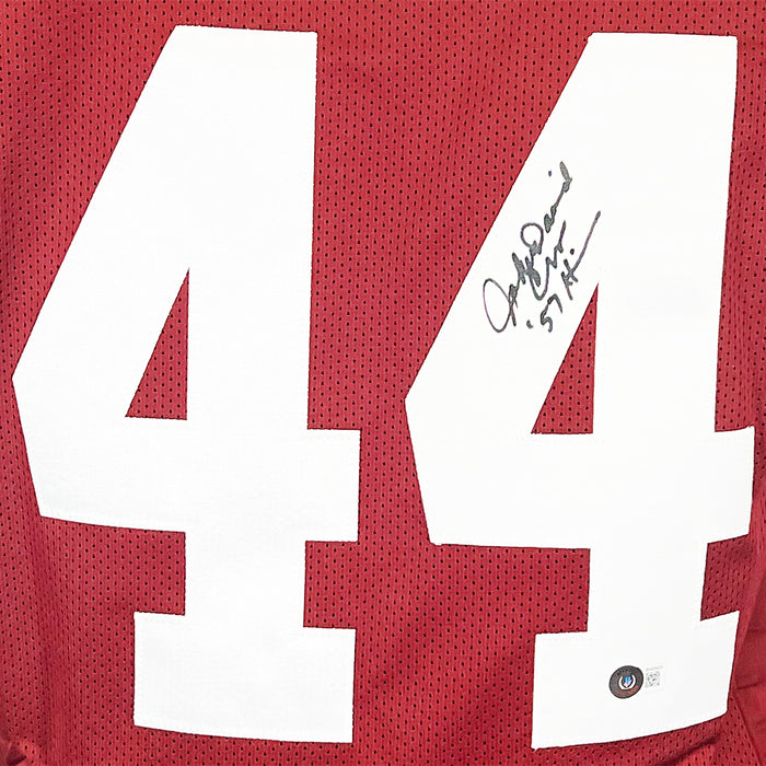 John David Crow Signed 57 Heisman Inscription Texas College Maroon Football Jersey (Beckett)