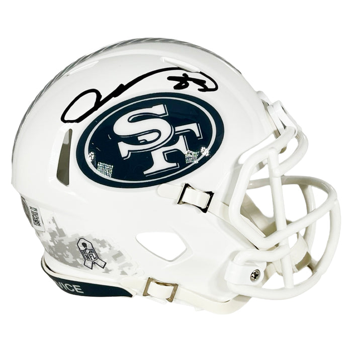 Vernon Davis Signed San Francisco 49ers Salute to Service 2024 Mini Football Helmet (Beckett)