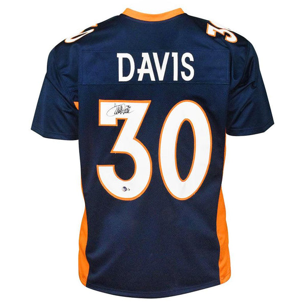 RSA Terrell Davis Signed Denver Orange Football Jersey (Beckett)