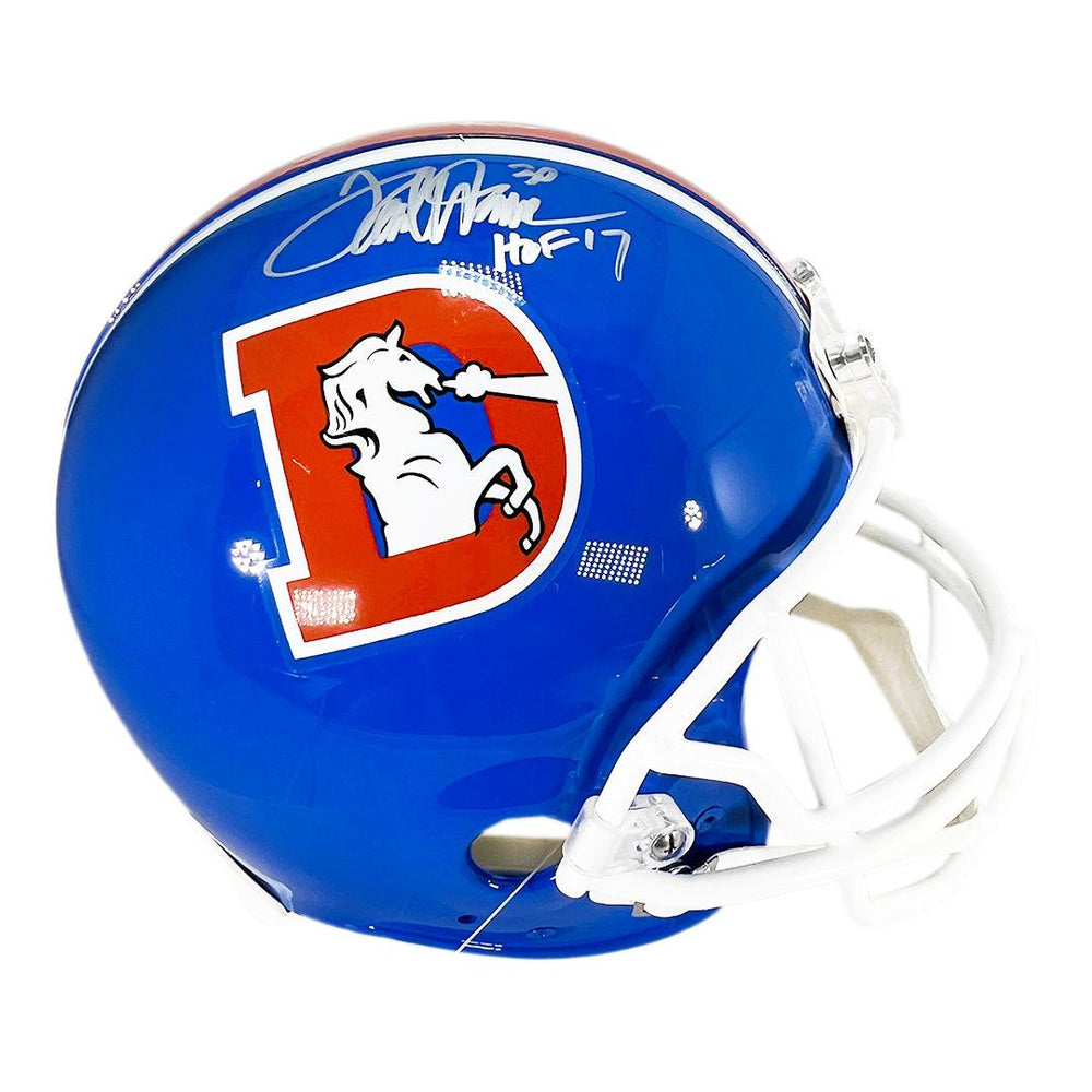 Terrell Davis Signed HOF 17 Inscription Denver Broncos Throwback 1975- — RSA