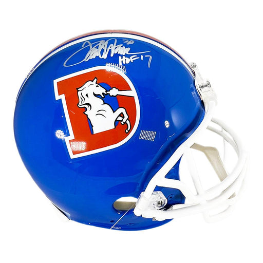 Terrell Davis Autographed Signed Denver Broncos Lunar Mini Helmet HOF  Beckett