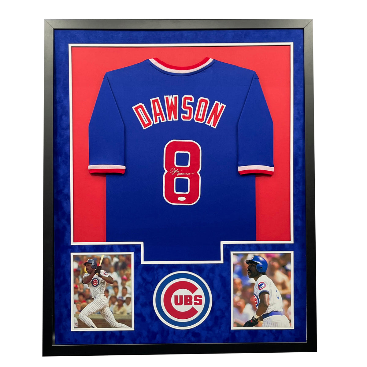 Andre Dawson Framed Signed Jersey JSA Autographed Chicago Cubs Striped