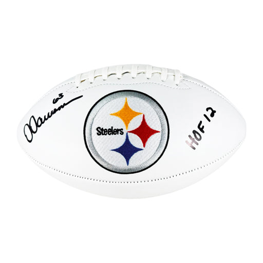 Dermontti Dawson Signed HOF 12 Inscription Pittsburgh Steelers Official NFL Team Logo Football (JSA)