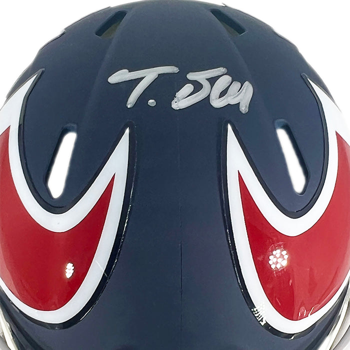 Nathaniel Tank Dell Signed Houston Texans AMP Speed Mini Football Helm — RSA