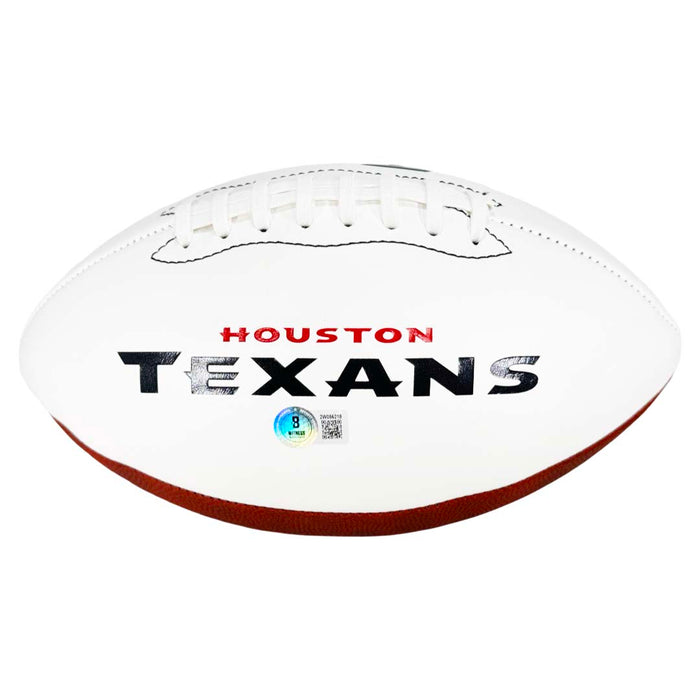 Stefon Diggs Signed Houston Texans Official NFL Team Logo White Football (Beckett)