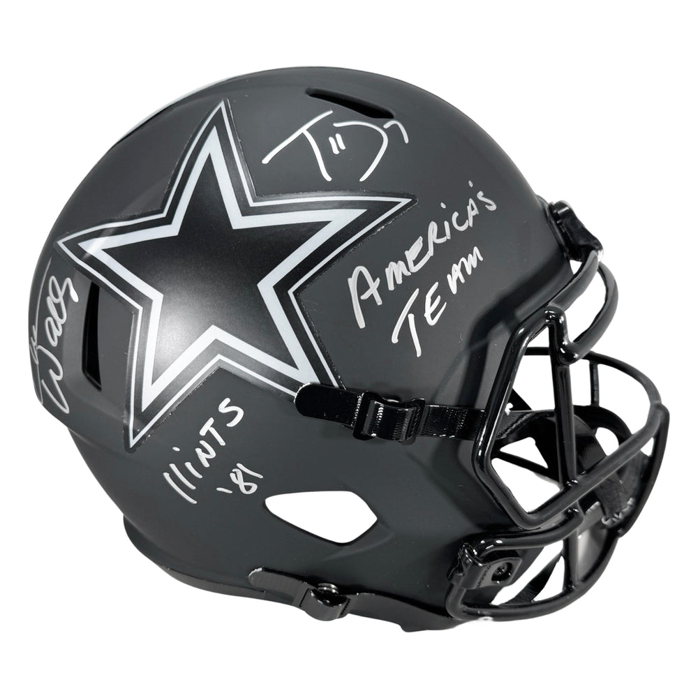 Everson Walls & Trevon Diggs Signed Multi-Inscription Dallas Cowboys Eclipse Speed Full-Size Replica Football Helmet (JSA)