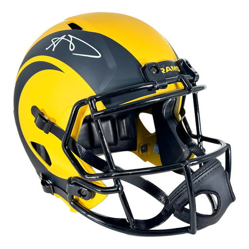 Aaron Donald Signed Los Angeles Rams Rave Full-Size Replica Football Helmet (Beckett)