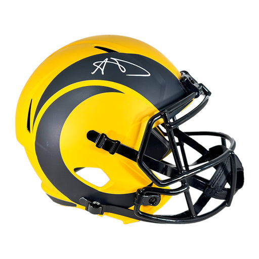 Aaron Donald Signed Los Angeles Rams Rave Full-Size Replica Football Helmet (Beckett)