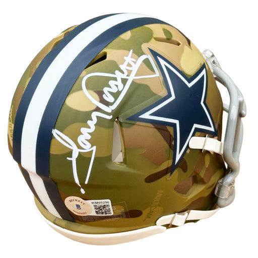 Tony Dorsett Signed Dallas Cowboys Camo Speed Mini Football Helmet (Beckett)