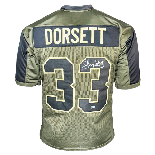 Tony Dorsett Signed Dallas Salute to Service Football Jersey Beckett RSA