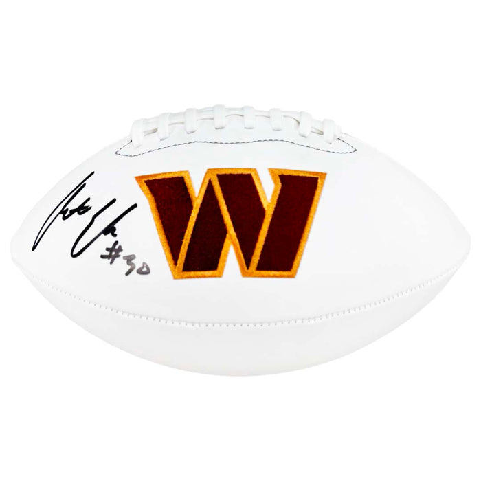 Austin Ekeler Signed Washington Commanders Official NFL Team Logo Football (Beckett)