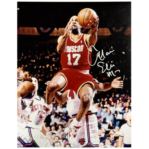 Mario Elie Signed Houston Pose 2 Basketball 8x10 Photo (JSA)