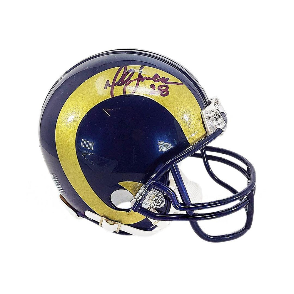 Marshall Faulk Signed St. Louis Rams Mini Football Helmet (JSA) - RSA