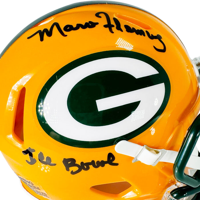 Marv Fleming Signed Ice Bowl Inscription Green Bay Packers Speed Mini Football Helmet (JSA)