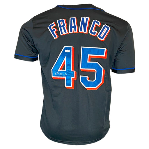 John Franco Signed New York Black Baseball Jersey (JSA)