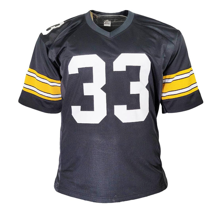 John Fuqua Signed The French Count Inscription Pittsburgh Black Football Jersey (JSA) - RSA