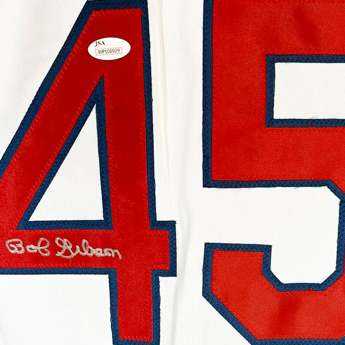 Bob Gibson Signed St. Louis White Button Up Baseball Jersey (JSA)